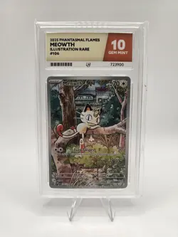 Meowth 106/094 Phantasmal Flames ACE 10 GEM MINT PERFECT SUB GRADES Pokemon TCG - Image 1