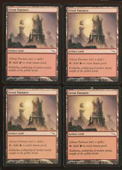 4x Great Furnace Common Land Pl/HP Mirrodin Playset Magic the Gathering MTG - Image 1