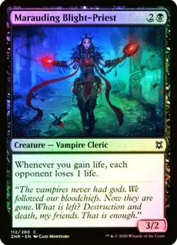 X 1 Marauding Blight-Priest FOIL NM-M Zendikar Rising 112 MTG Magic - Image 1