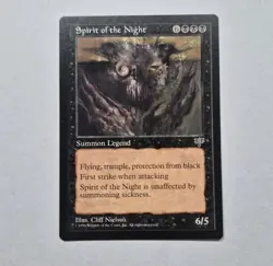 UNPLAYED Spirit of the Night Mirage NM Black Rare MAGIC GATHERING CARD VINTAGE - Image 1