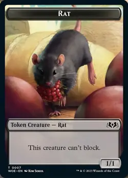 1 x Rat Token - Wilds of Eldraine - NM-Mint - MTG - Image 1
