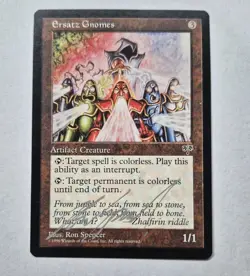 Silver Signed Unplayed Ersatz Gnomes NM Mirage Ron Spencer MTG Magic EDH VTG - Image 1
