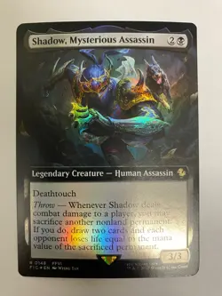 MTG, Shadow Mysterious Assassin 148 Extended Art Foil Final Fantasy NM-SP - Image 1
