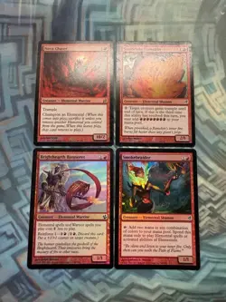 Foil Elementals- Brighthearth Banneret Smokebraider Nova Chaser Flamekin LP-/MP+ - Image 1