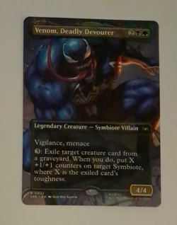 Venom, Deadly Devourer Borderless NM Marvel Spiderman MTG MAGIC THE GATHERING - Image 1