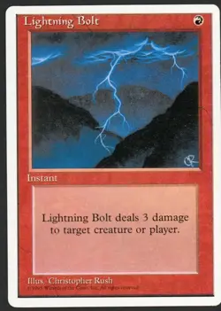 ***Lightning Bolt** MTG Alternate 4th Edition Kid Icarus - Image 1