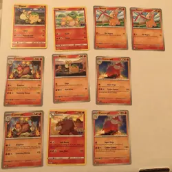 Lot Of 10 Numel and Camerupt Pokemon Cards - Image 1