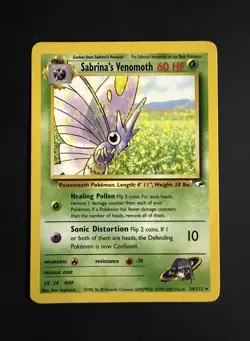 Sabrina's Venomoth Gym Heroes 34/132 Rare Pokemon Card - Image 1