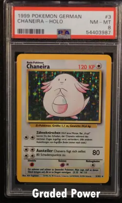 Base Set Unlimited German Chansey GERMAN PSA 8 HOLO (3987) 3/102 Pokemon - Image 1
