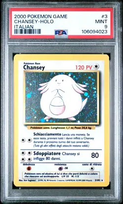 2000 Pokemon Italian Base Set Chansey Holo #3 PSA 9 MINT - Image 1