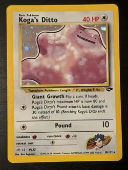 Koga's Ditto 10/132 Gym Challenge Holo Pokemon Card Holo Rare Wotc Nm - Image 1