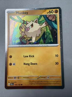 Pokemon TCG * SV Paldea Evolved * 106/193 Mankey Cosmos Holo * NM - Image 1
