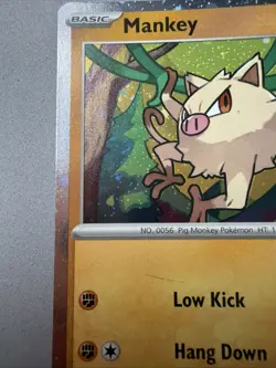 Pokemon TCG * SV Paldea Evolved * 106/193 Mankey Cosmos Holo * NM - Image 3