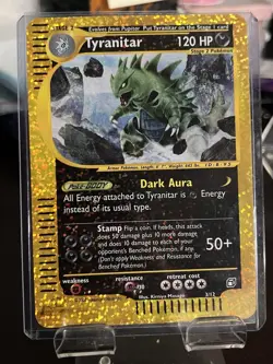 2002 Pokemon TCG Tyranitar 29/165 Holo Rare Expedition Box Topper WotC eReader - Image 1