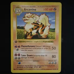 Arcanine 1st Edition Base Set Shadowless 23/102 Uncommon Pokemon Card WotC - Image 1