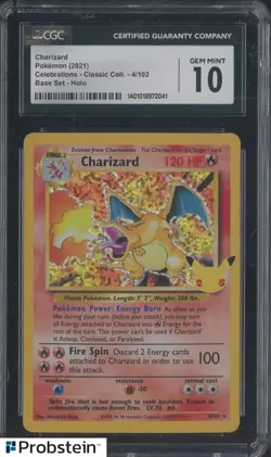 2021 Pokemon Celebrations Classic Base Set Charizard HOLO CGC 10 GEM MINT - Image 1