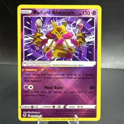Radiant Alakazam 059/195 Silver Tempest Ultra Rare Holo Pokemon TCG Card NM - Image 1