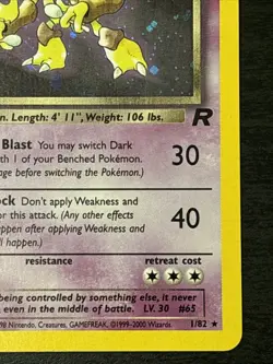 Dark Alakazam Holo Rare Unlimited Team Rocket 1/82 English Pokemon Card 2000 Lp+ - Image 4