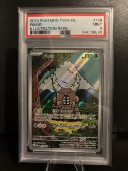 PSA 9 MINT Pokemon Twilight Masquerade Pinsir Illustration Rare #168/167 - Image 1