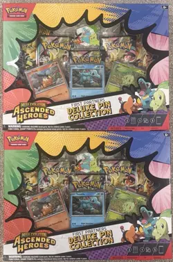 Pokemon TCG Ascended Heroes First Partners Deluxe Pin Collection Sealed LOT OF 2 - Image 1