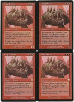 MTG Crag Saurian x4 Mercadian Masques Rare LP/Played - Image 1