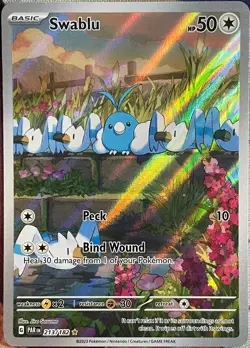 Swablu Illustration Rare Holo - 213/182 - Paradox Rift Pokemon 2023 - Image 1