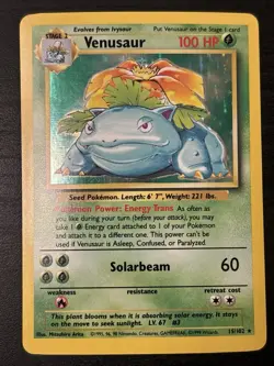 Pokemon Card TCG Venusaur Base Set Holo Unlimited Rare Card 15/102 Lp - Image 1