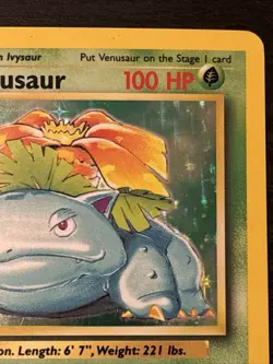 Pokemon Card TCG Venusaur Base Set Holo Unlimited Rare Card 15/102 Lp - Image 3