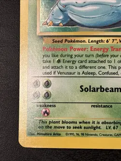 Pokemon Card TCG Venusaur Base Set Holo Unlimited Rare Card 15/102 Lp - Image 5
