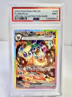 Flareon EX 146/131 Prismatic Evolutions Sir PSA 9 Pokemon TCG English MINT - Image 1