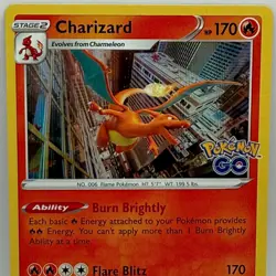 Pokemon GO Charizard 010/078 Rare Holo Rare Fire Type Stage 2 Pokemon Card 2022 - Image 1