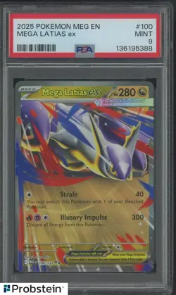 2025 Pokemon MEG EN Double Rare #100 Mega Latias ex PSA 9 MINT - Image 1