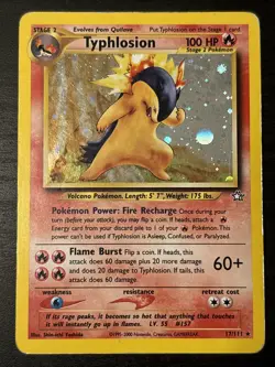Typhlosion 17/111 Neo Genesis Unlimited Holofoil Holo Rare Pokemon TCG T17 Mp - Image 1