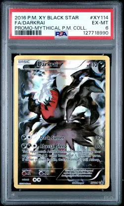2016 Pokemon Xy Black Star Promo Darkrai Fa Mythical P.M. Coll. PSA 6 #XY114 - Image 1
