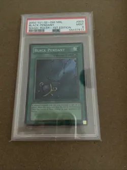 2002 Yu-Gi-Oh MRL-003 Black Pendant Magic Ruler 1st Ed Super Rare PSA Mint 9 - Image 1
