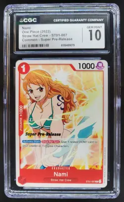 2022 ONE PIECE NAMI SUPER PRE-RELEASE ST01-007 CGC 10 B PT - Image 1