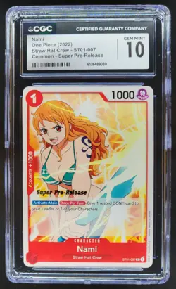 2022 ONE PIECE NAMI SUPER PRE-RELEASE ST01-007 CGC 10 A PT - Image 1