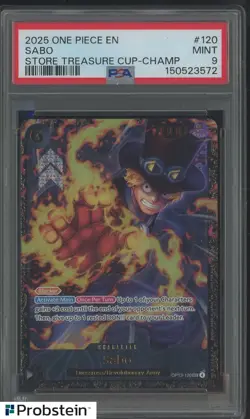 2025 One Piece EN Store Treasure Cup Champion #120 Sabo PSA 9 MINT - Image 1