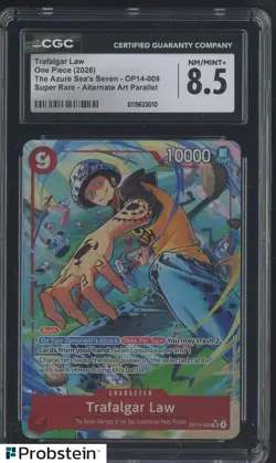 2026 One Piece OP14-009 Alternate Art Super Rare Trafalgar Law CGC 8.5 - Image 1