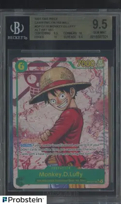 2025 One Piece OP13-118 Alternate Art Monkey D Luffy SEC BGS 9.5 GEM MINT - Image 1
