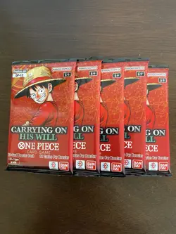 One Piece Carrying On His Will OP-13 Five 5 Booster Packs Lot English K - Image 1