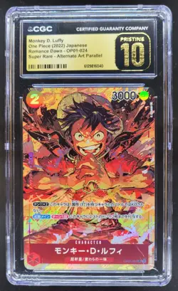 22 ONE PIECE JP MONKEY D. LUFFY SUPER RARE ALT ART OP01-024 CGC 10 PRISTINE A PT - Image 1
