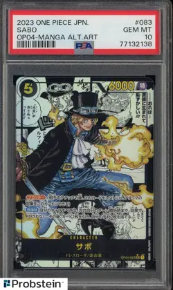 2023 One Piece Japanese OP04 Manga Alternate Art #083 Sabo PSA 10 GEM MINT - Image 1