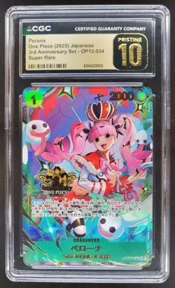 2025 ONE PIECE JP PERONA SUPER RARE 3RD ANNIV OP12-034 CGC 10 PRISTINE A PT - Image 1