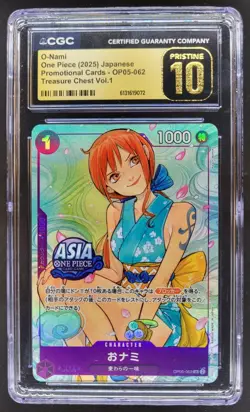 2025 ONE PIECE JP O-NAMI PROMO TREASURE CHEST OP05-062 CGC 10 PRISTINE B PT - Image 1