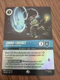 Disney Lorcana TCG Winterspell Jiminy Cricket - Ghost Of Christmas Past Epic - Image 1