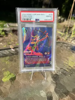Disney Lorcana Robin Hood Sharpshooter Shimmering Skies Enchanted #215 PSA 10 - Image 2
