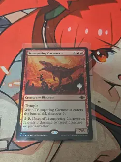 [1x] Trumpeting Carnosaur - Foil PROMO, English The Lost Caverns of Ixalan M - Image 1