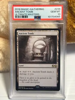 MTG Ancient Tomb Ultimate Masters UMA #236 Non-Foil Magic Card PSA 10 - Image 1