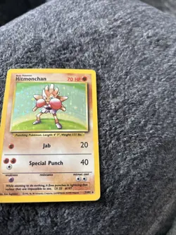Pokemon TCG Hitmonchan Base Set Holo Unlimited Rare Card 7/102 MP - Image 5